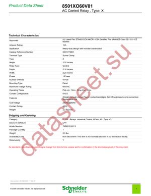 8501XO60V01 datasheet  